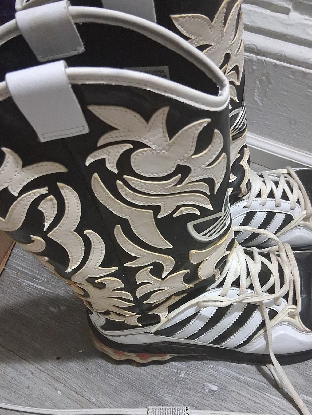Black and White Cowboy Boots Jeremy Scott Adidas - Picture 2 of 9